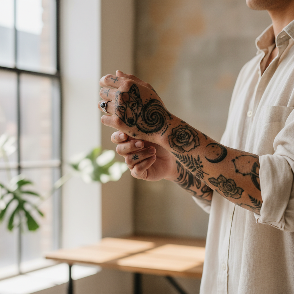 De kunst van body art op de arm