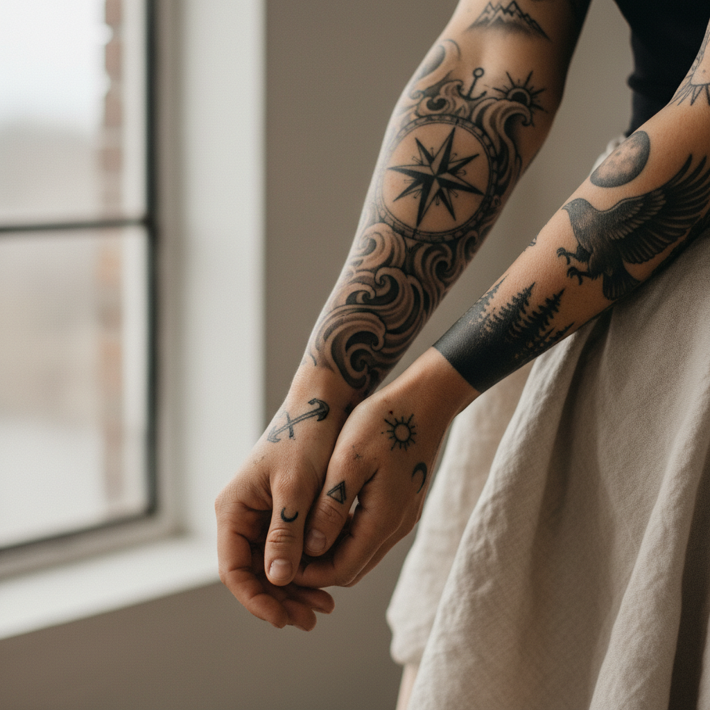 De kunst van body art op de arm